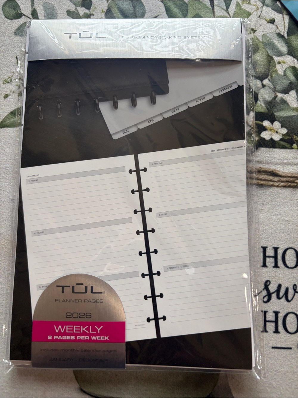 2026 Weekly Planner Refill Pages - Black